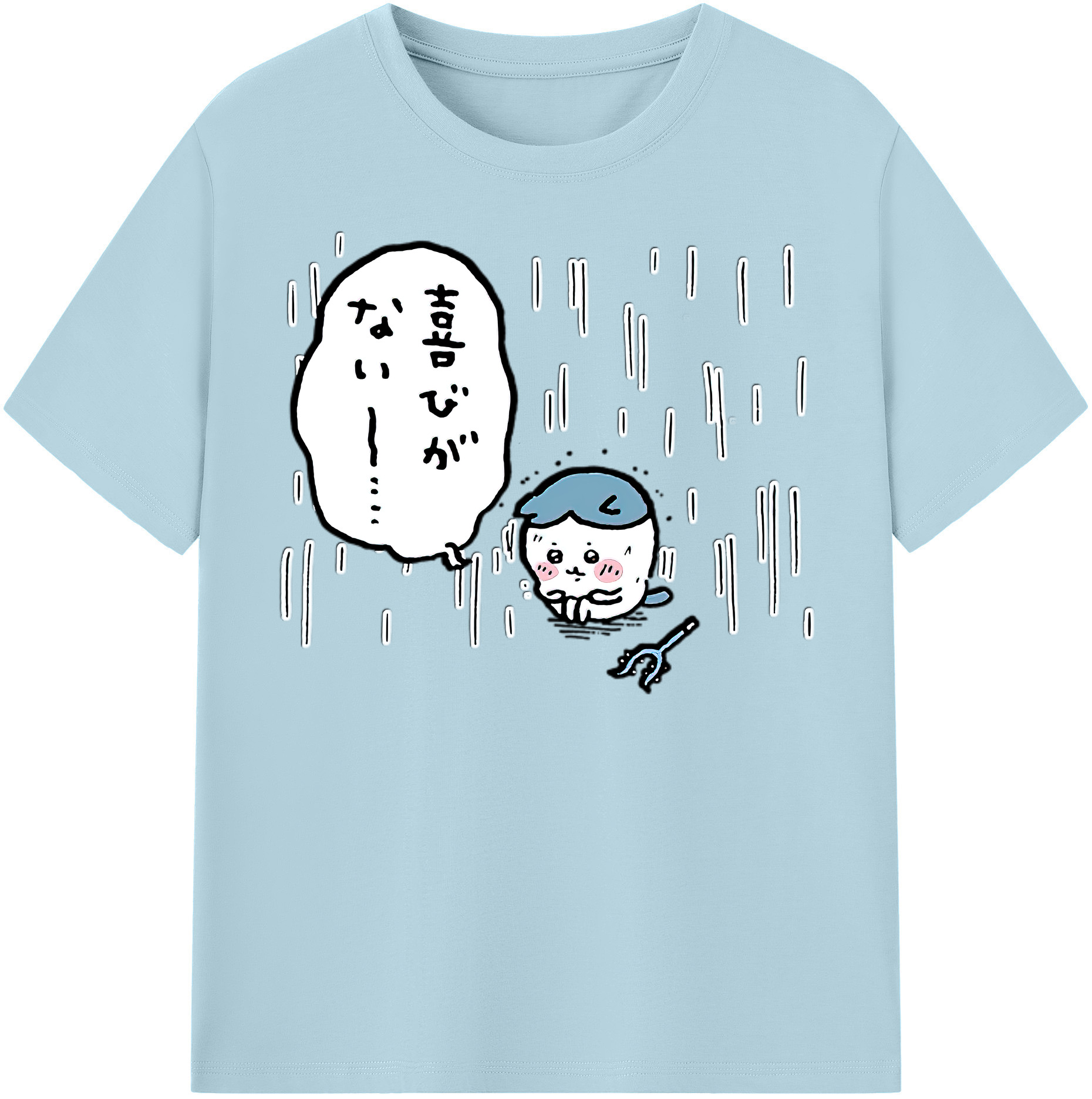 （画像用） ちいかわ ハチワレ Chii-kawa hachiware 綿100％半袖Tシャツ（フロントプリント）